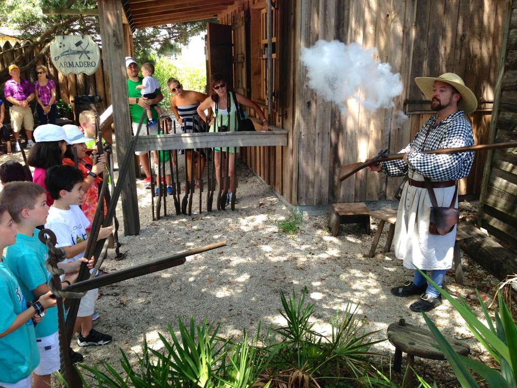 St Augustine at the Colonial Quarter living museum learning about history. 