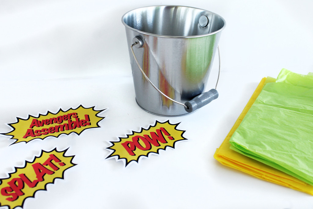 Metal Bucket, Printables and paper to fill 