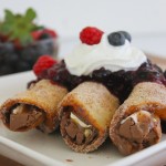 chocolate tacos with berry sauce