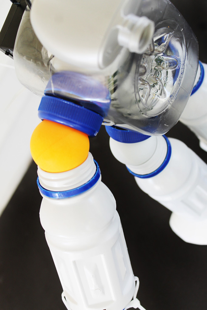 Detail of plastic bottle robot's arm