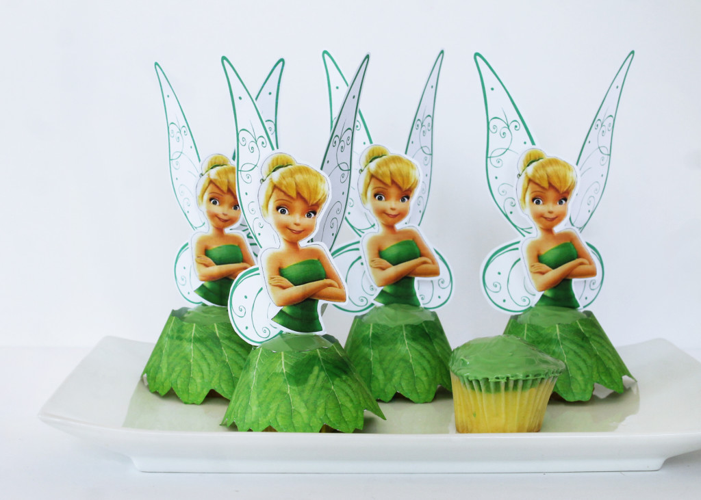 Tinker Bell cupcakes with free printables