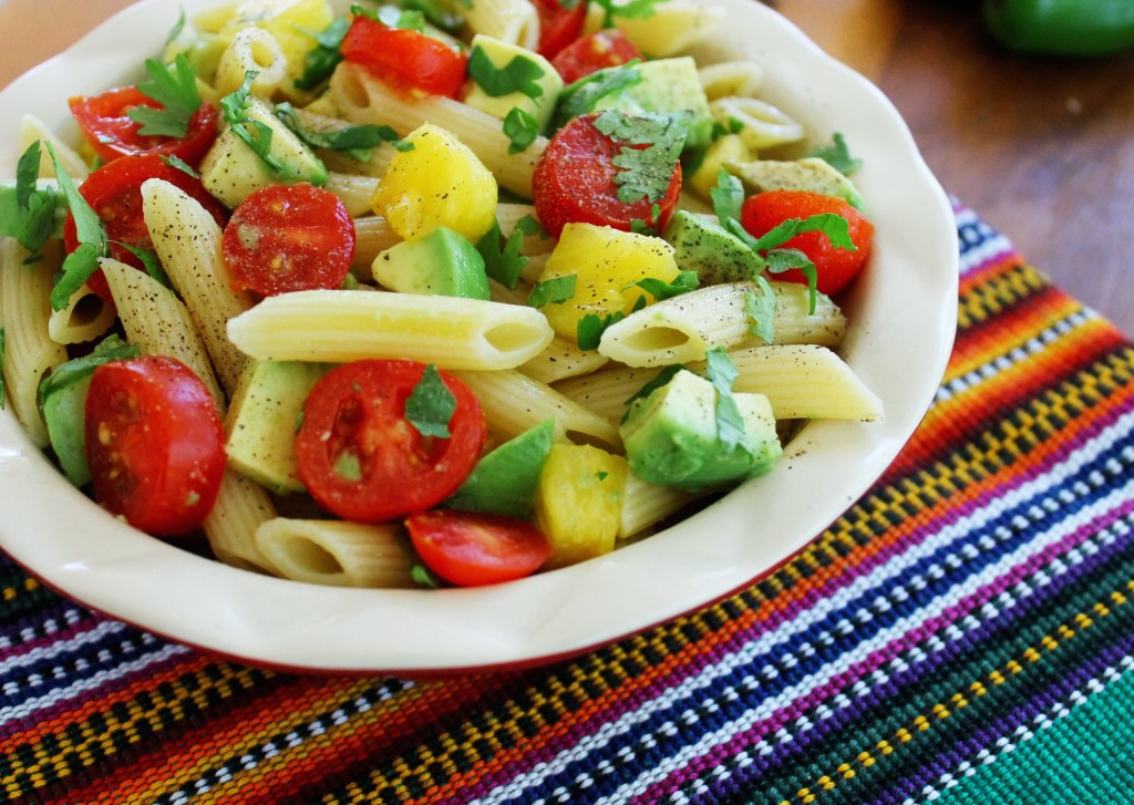 Spicy Pineapple and Avocado Pasta Salad