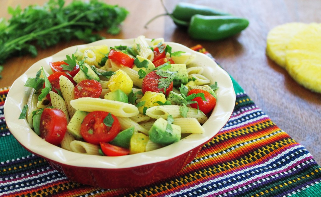 Spicy Pineapple and Avocado Pasta Salad