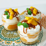 Mango ice cream pie with dulce de leche