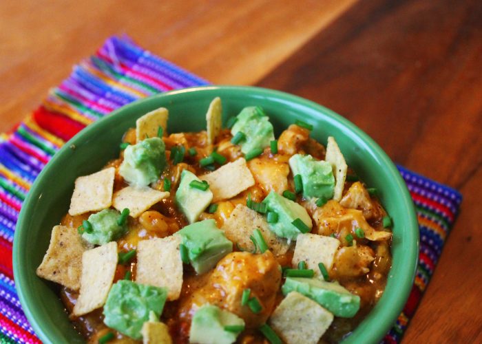 chicken and rice taco bowl with avocado