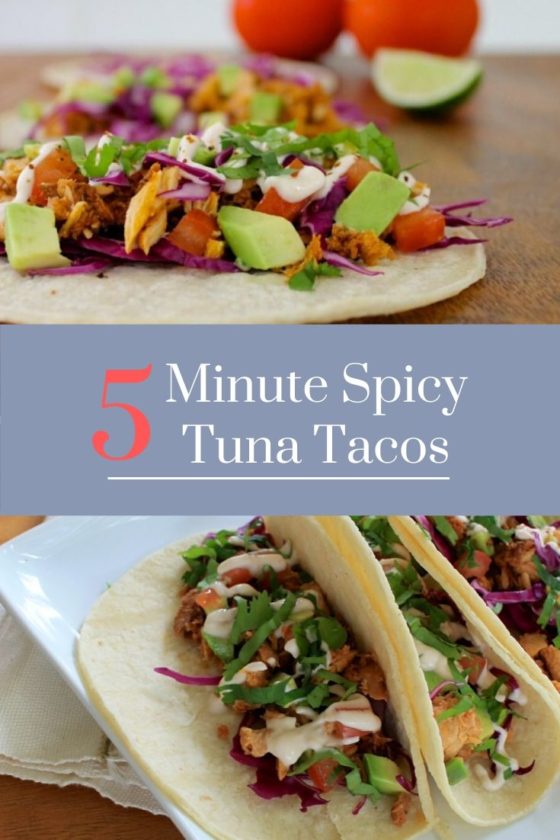 5 Minute Skinny Spicy Tuna Tacos