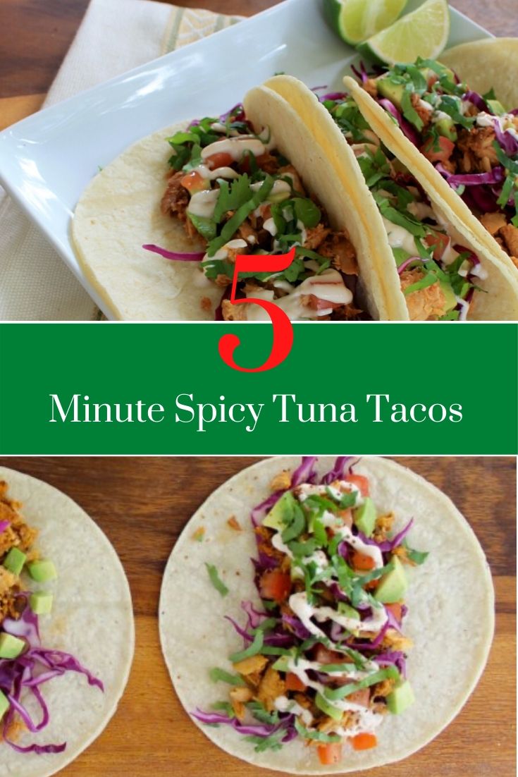 5 Minute Spicy Tuna Tacos