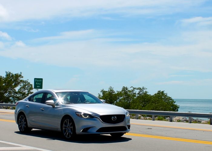 driving on the Overseas Highway on the Mazda 6