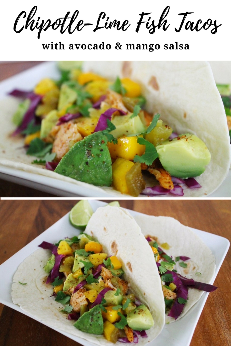 Chipotle Lime Fish Tacos With Avocado And Mango Salsa