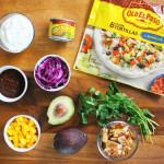 ingredients for chipotle lime fish tacos with avocado and mango