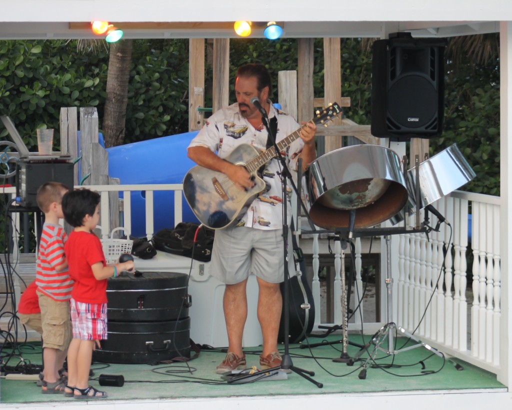 playing instruments on stage