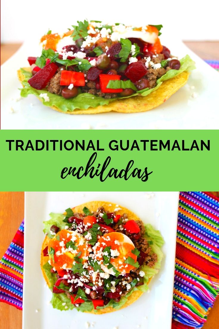 Guatemalan enchiladas recipe. These Guatemalan traditional dish is very different from the Mexican enchiladas.