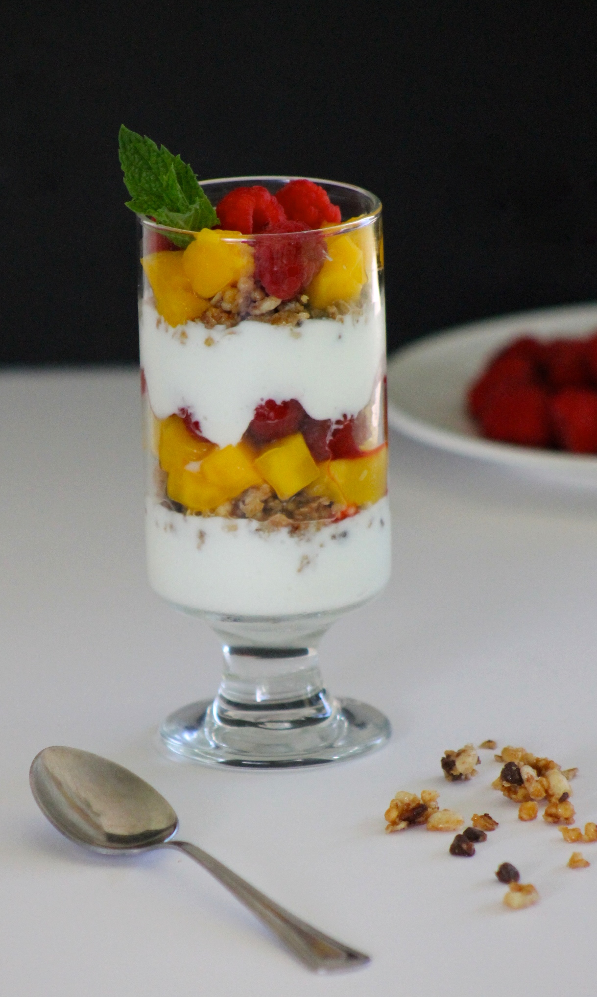 mango raspberry and yogurt parfait high protein, recipes for easter brunch