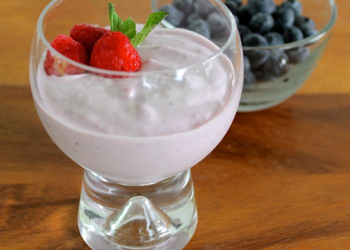 Yoplait Greek 100 Calories blueberry yogurt and fruit