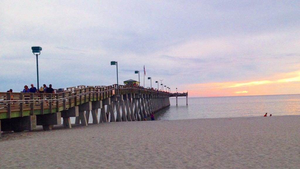 sunset on Venice beaches fishing pier