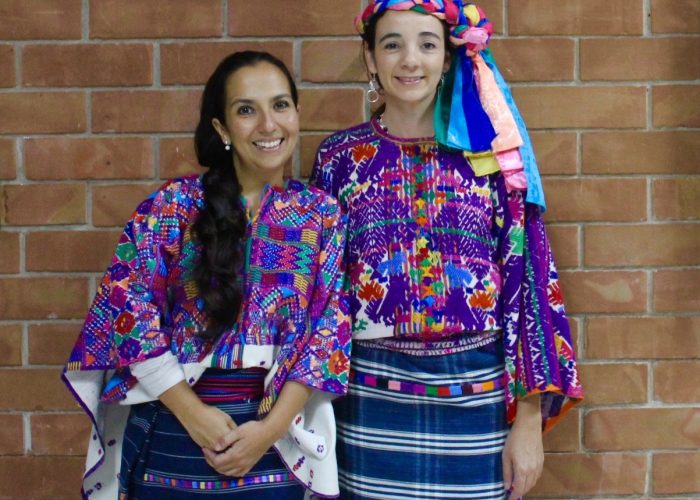 Wearing traditional, hand ­woven Mayan garments at the Museo Ixchel del Traje Indígena.