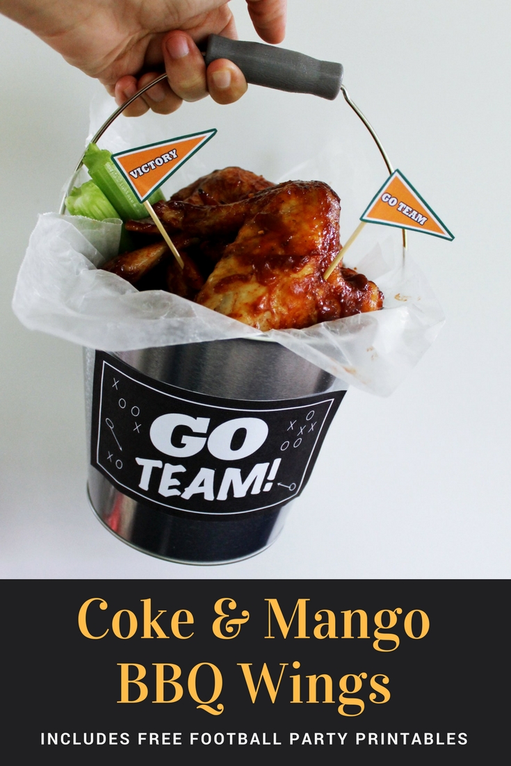 Coke & Mango BBQ Wings and Football Party Printables