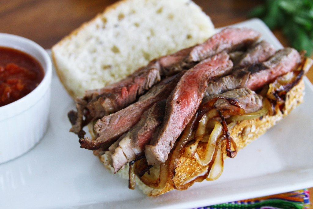 steak strips Bistec sandwich 