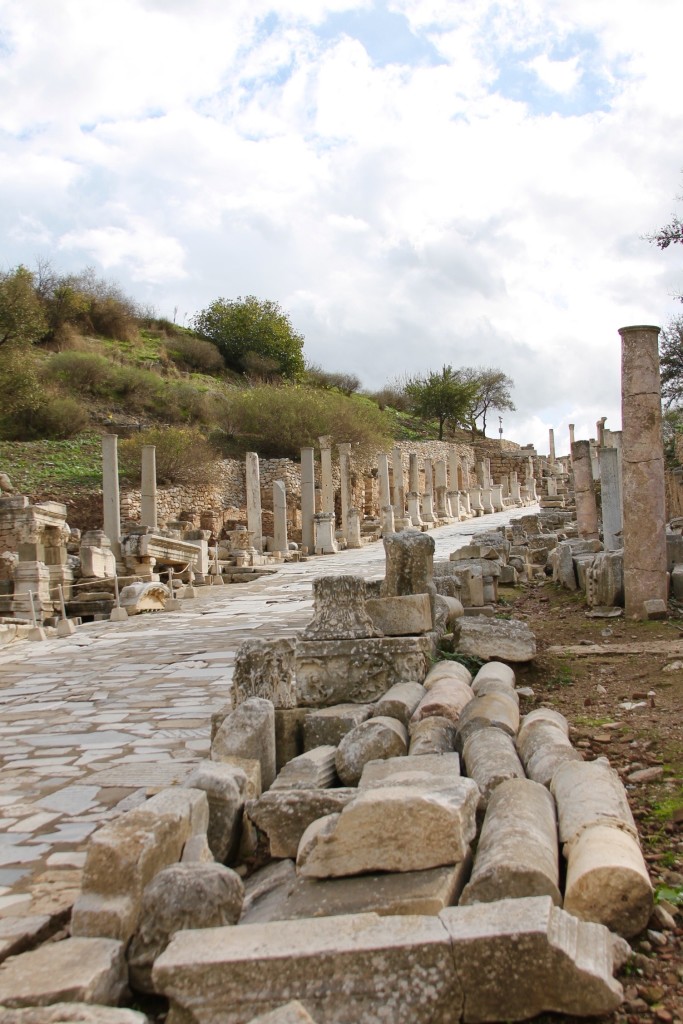 Street scene at the archeological excavations at Ephesus.