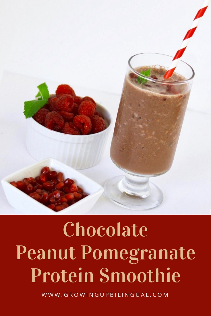 Chocolate Peanut Pomegranate Protein Smoothie