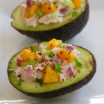 turkey and mango salad filled avocados