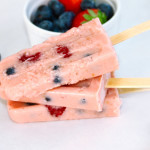 Easy to make berry flan popsicles recipe closeup