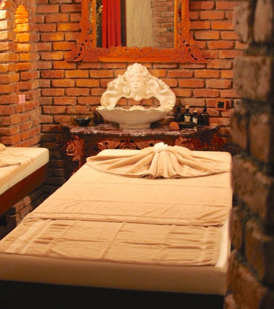 Massage room at the Sacred House's Inferno spa