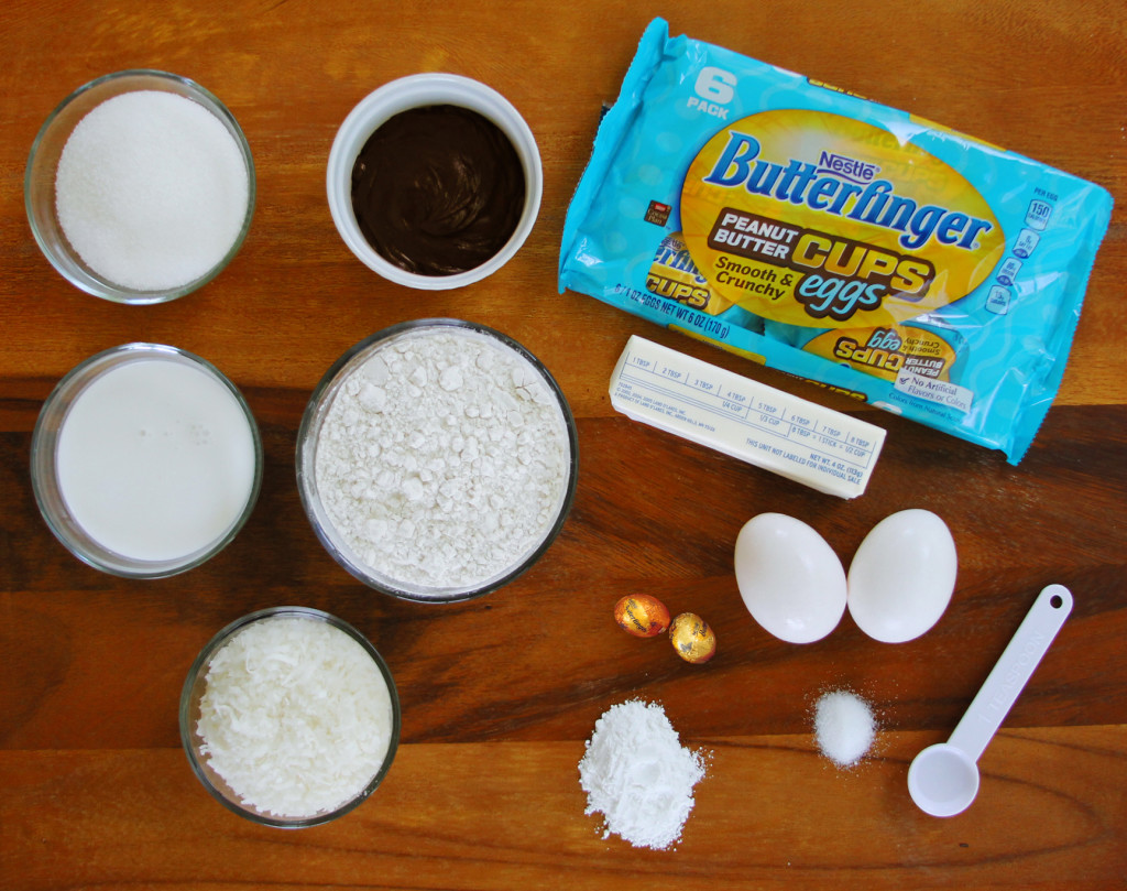 Easter Chocolate Coconut Surprise Cupcakes ingredients