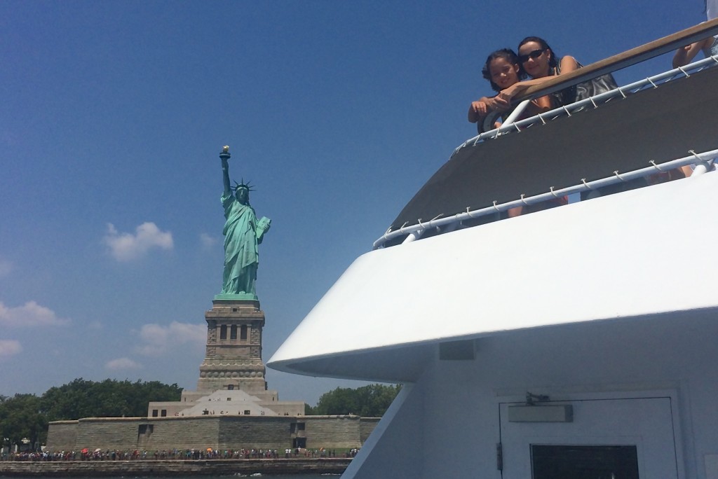 Seeing the Statue of Liberty aboard the Spirit of New York Cruise.