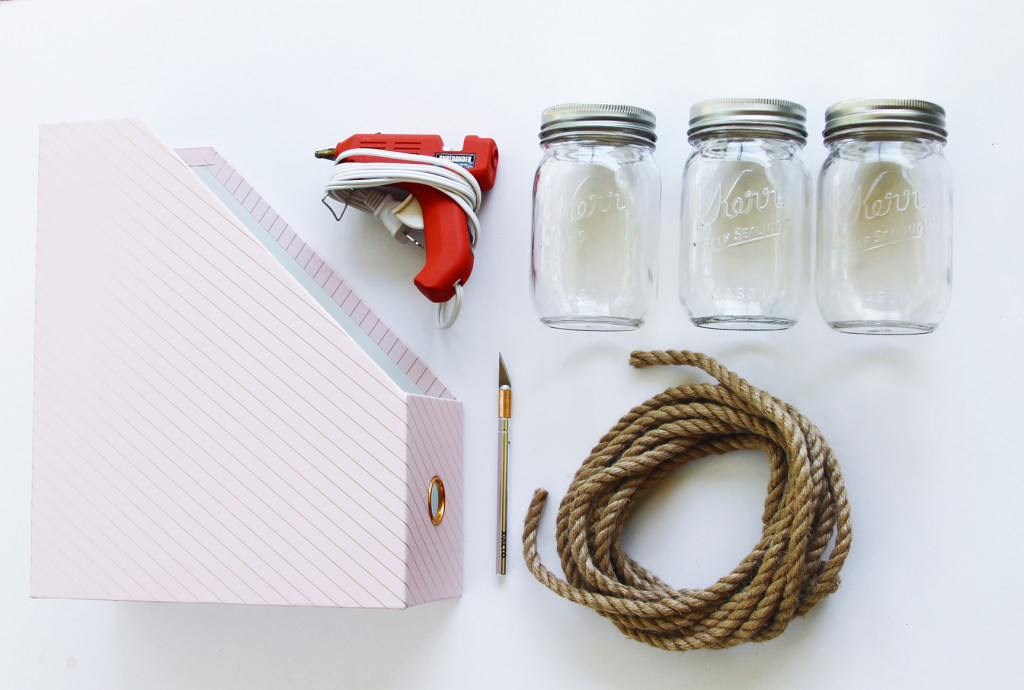 materials for DIY picnic caddy