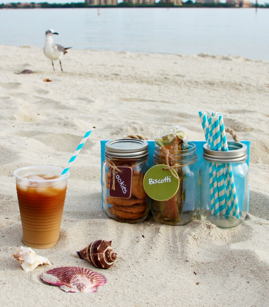 The Dunkin' Donuts® single serve creamers for ice coffee with picnic caddy 2