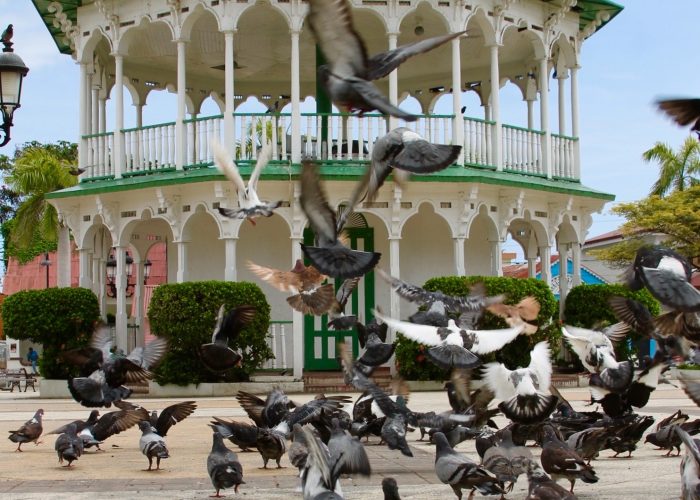 Parque Central with Victorian architecture in Puerto Plata Dominican Republic