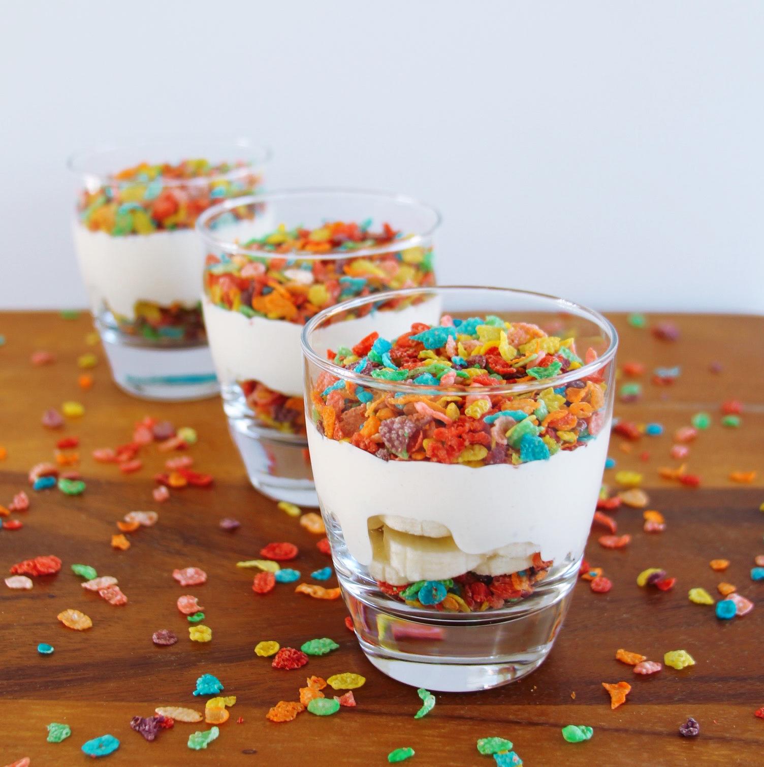 Fruity Pebbles protein breakfast parfait