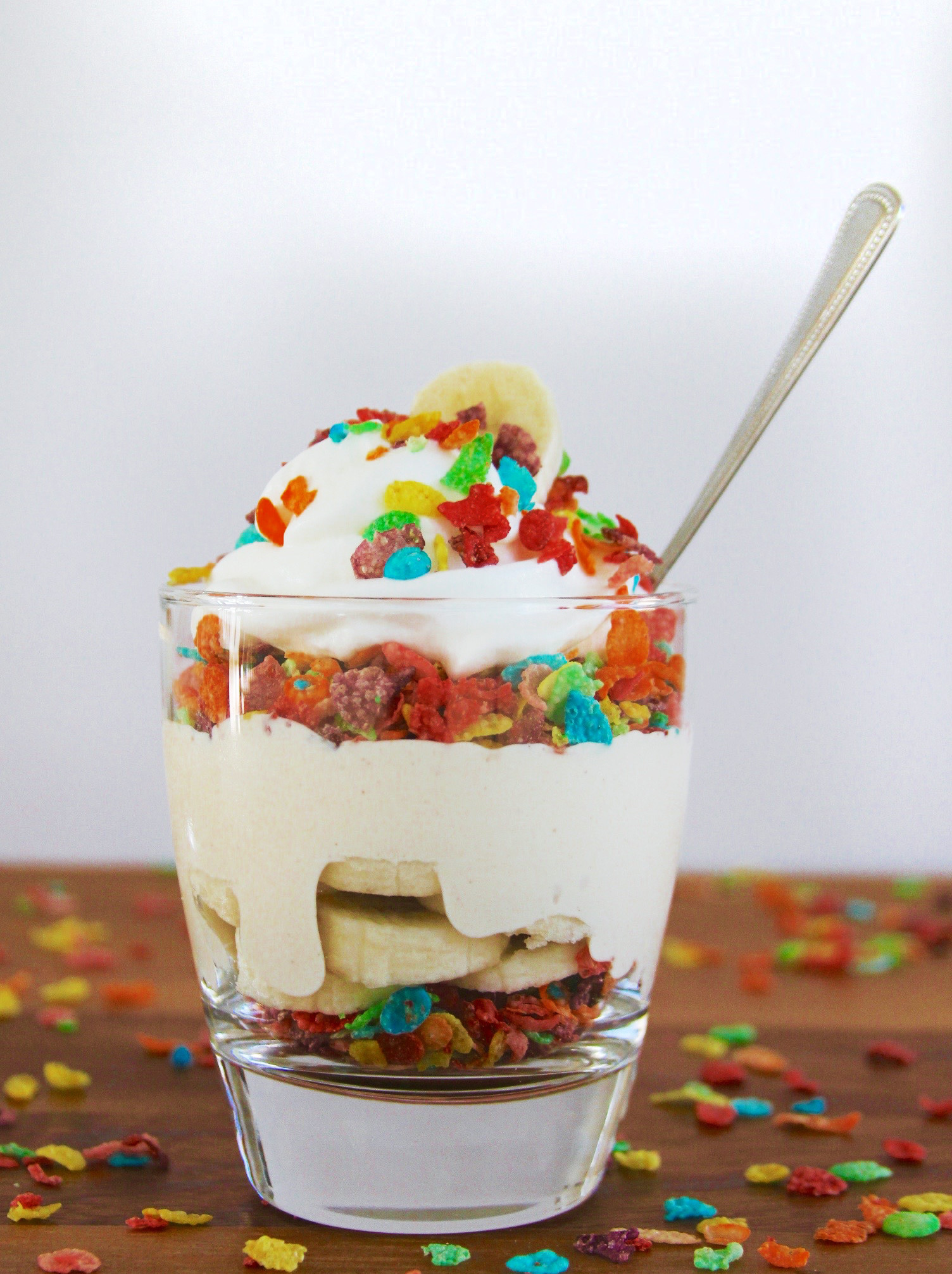 Fruity Pebbles protein breakfast parfait
