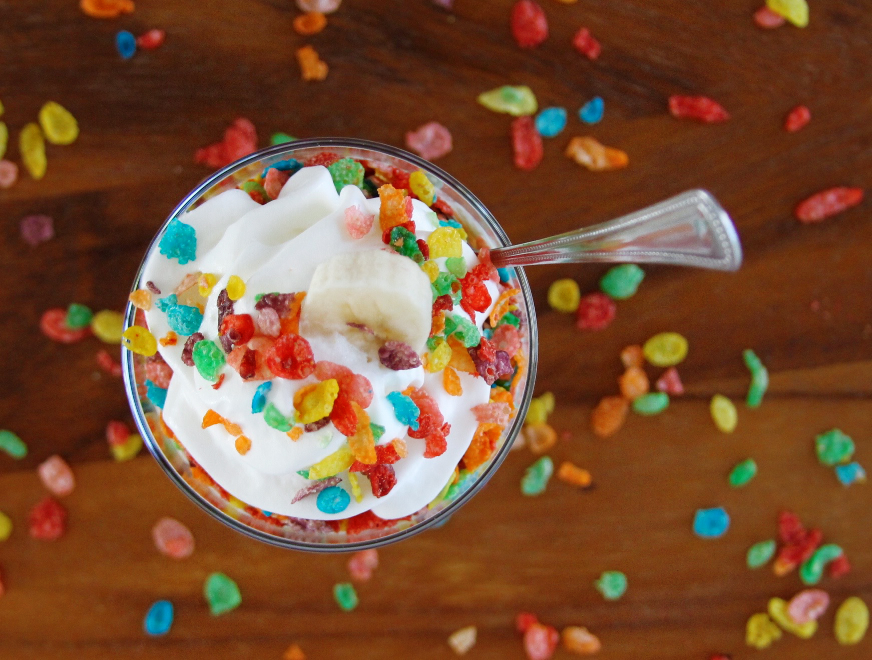Fruity Pebbles protein breakfast parfait