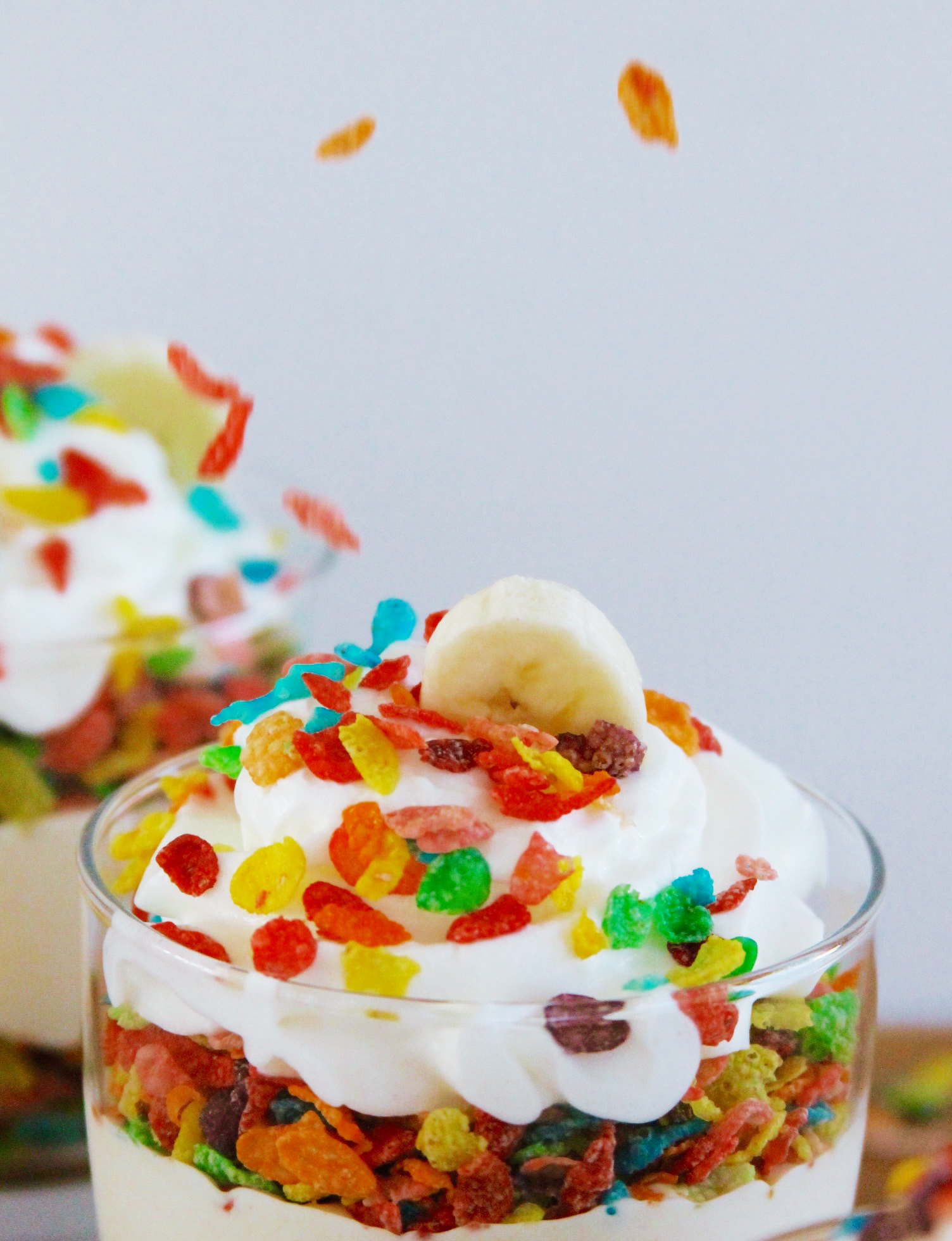 Fruity Pebbles protein breakfast parfait