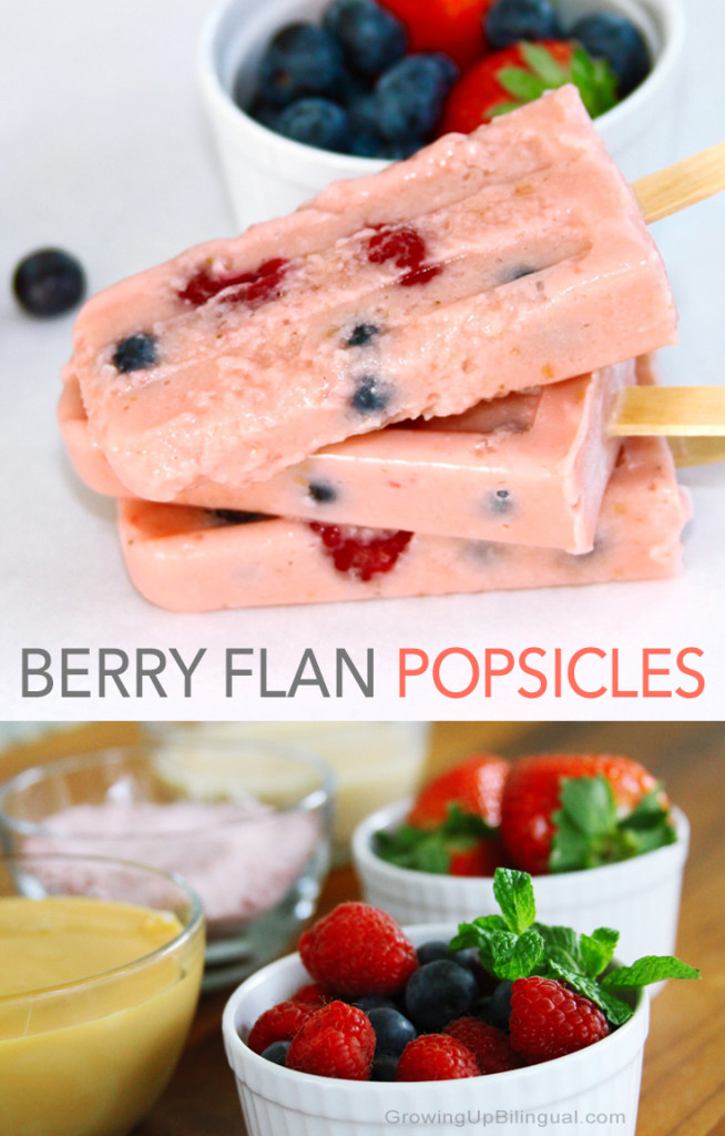 Berry flan popsicle