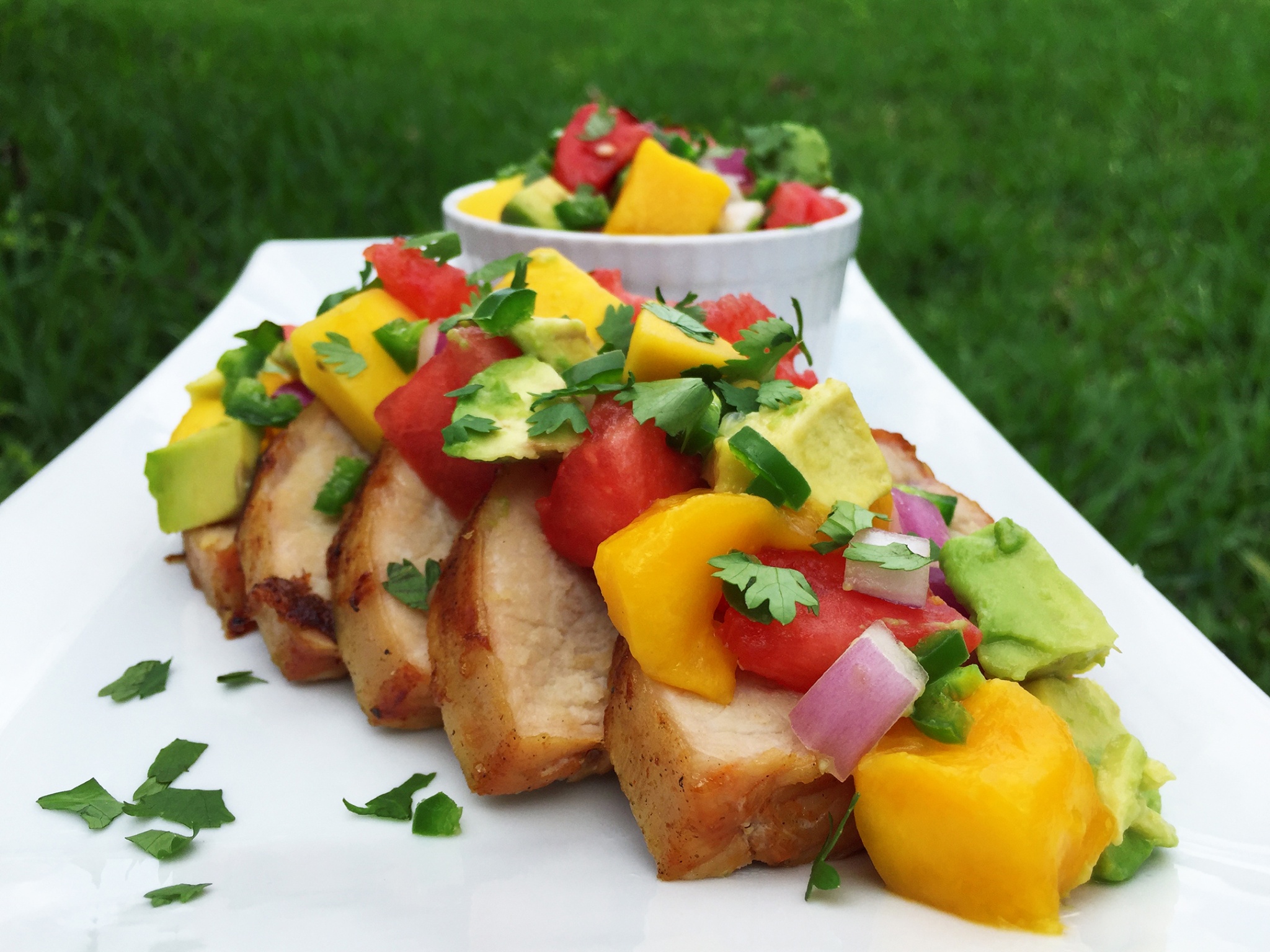 watermelon, avocado and mango salsa