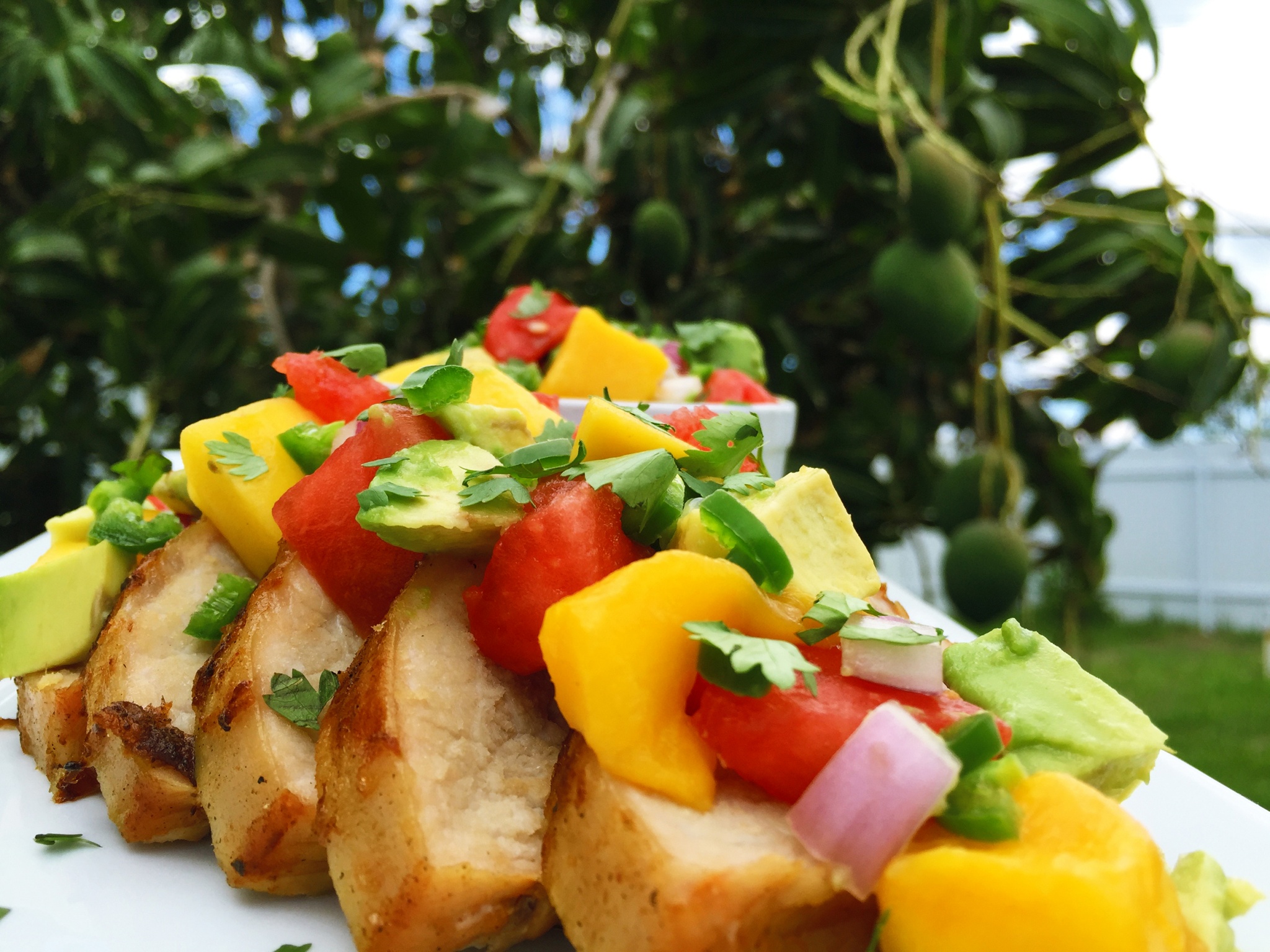 watermelon, avocado and mango salsa