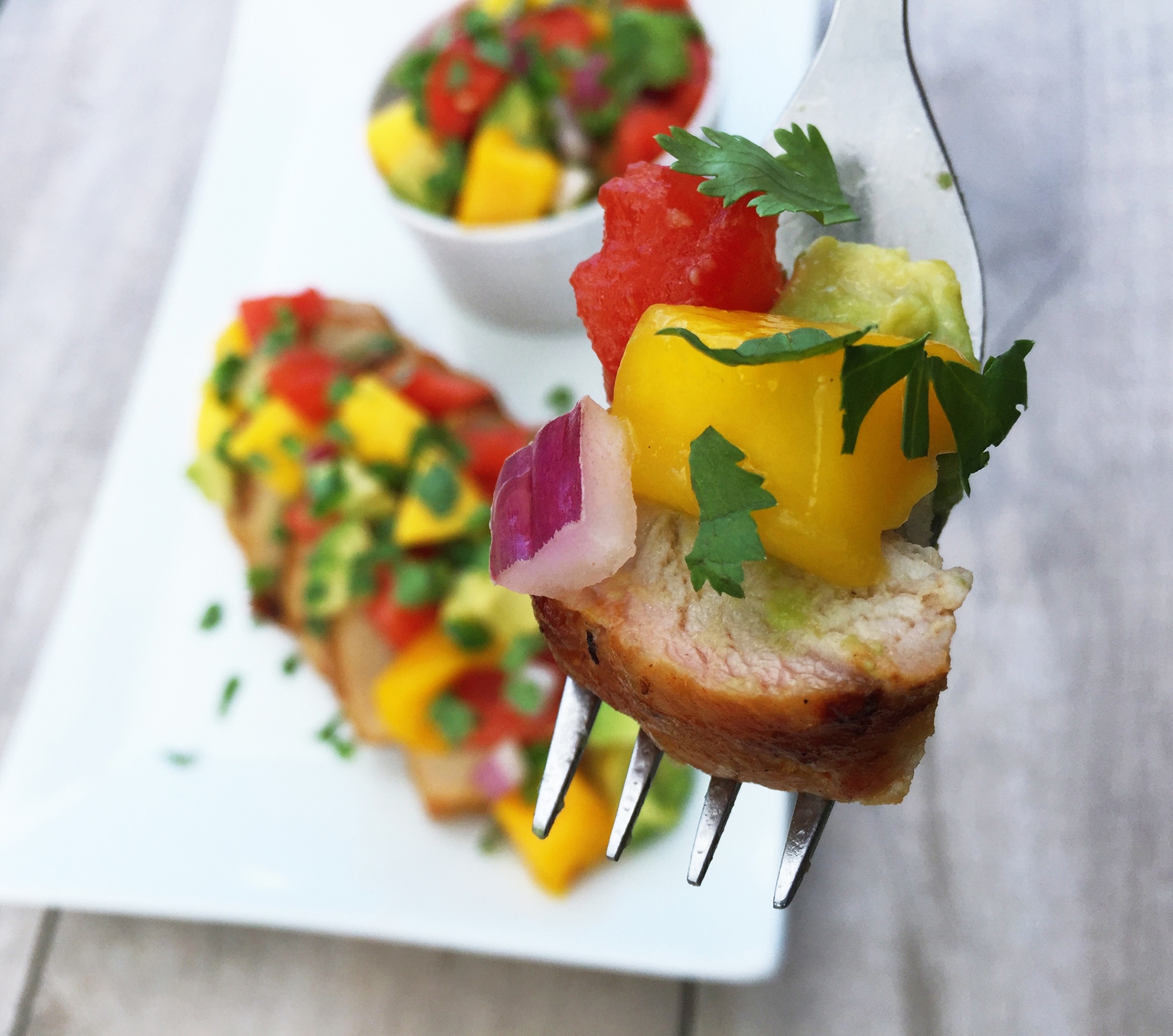 watermelon, avocado and mango salsa
