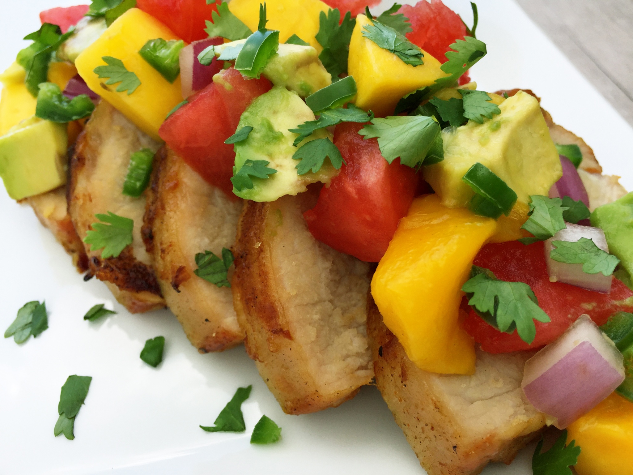 Spicy Watermelon, Avocado And Mango Salsa