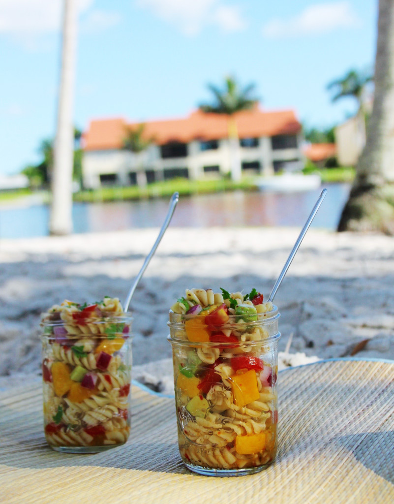 pasta salad on pic nick at the beach