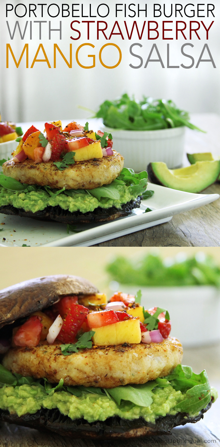 Portobello Fish Burgers With Strawberry Mango Salsa