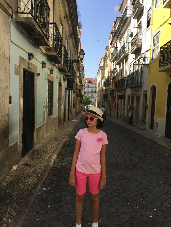 Walking along Bairro Alto in Lisbon