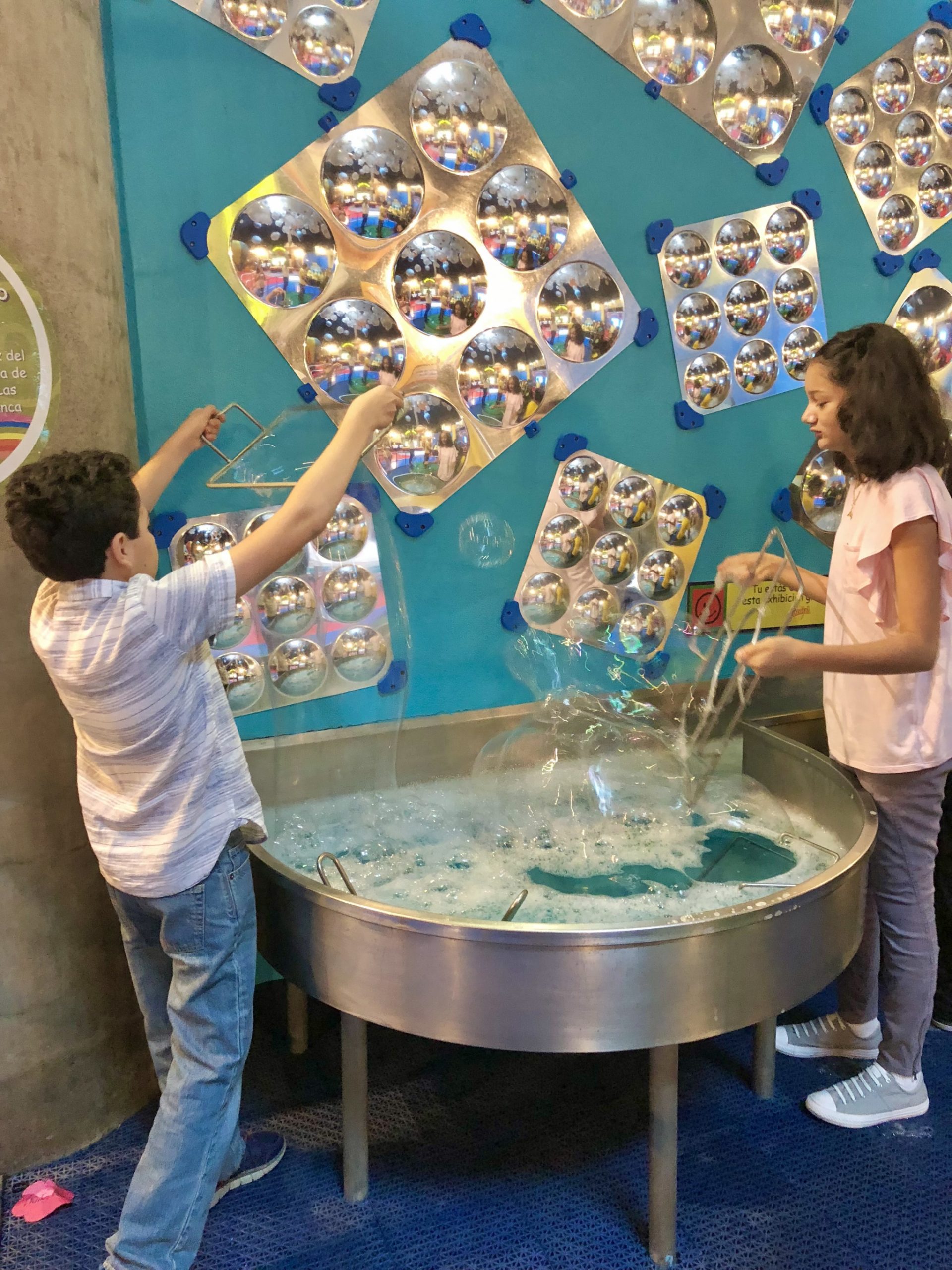 Bubble making at Children's museum, Guatemala City