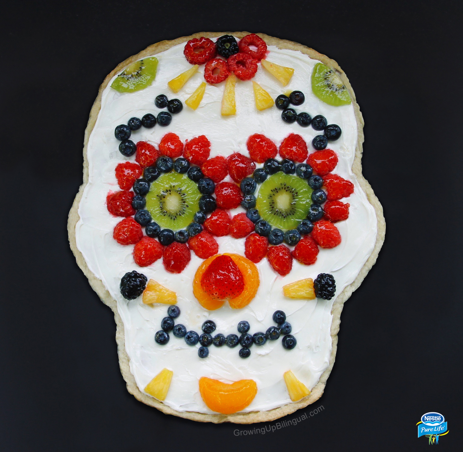 Day of the Dead Sugar skull Fruit Pizza