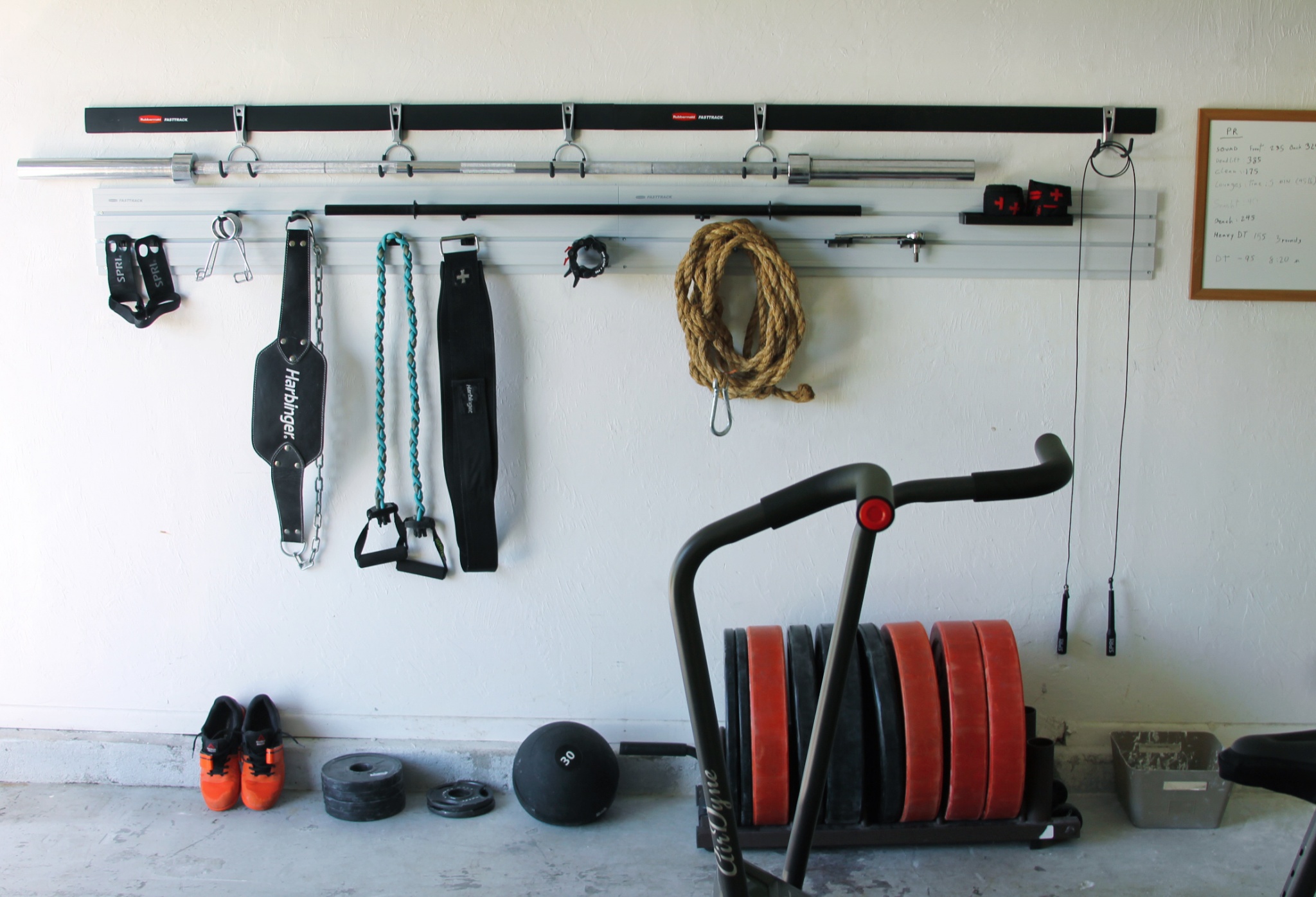 garage gym with the Rubbermaid® FastTrack® Garage Organization System