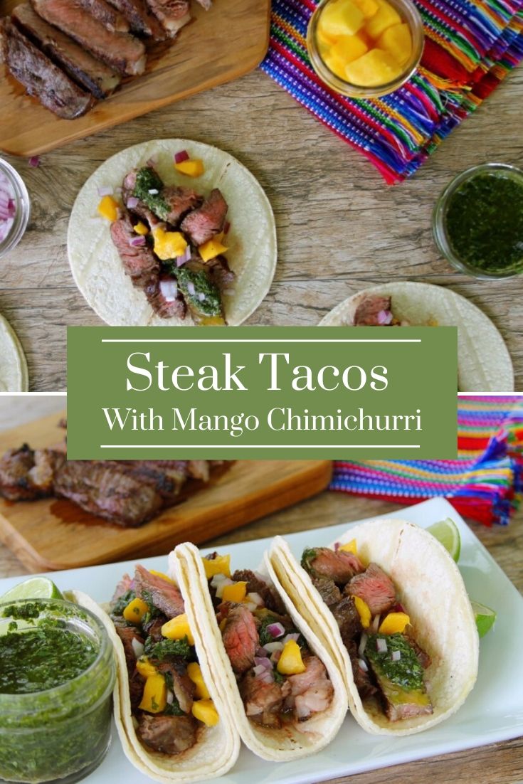 Steak Tacos With Mango Chimichurri