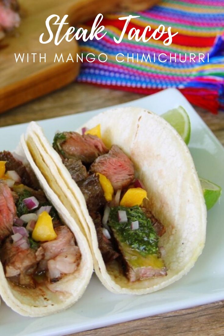 Steak Tacos With Mango Chimichurri