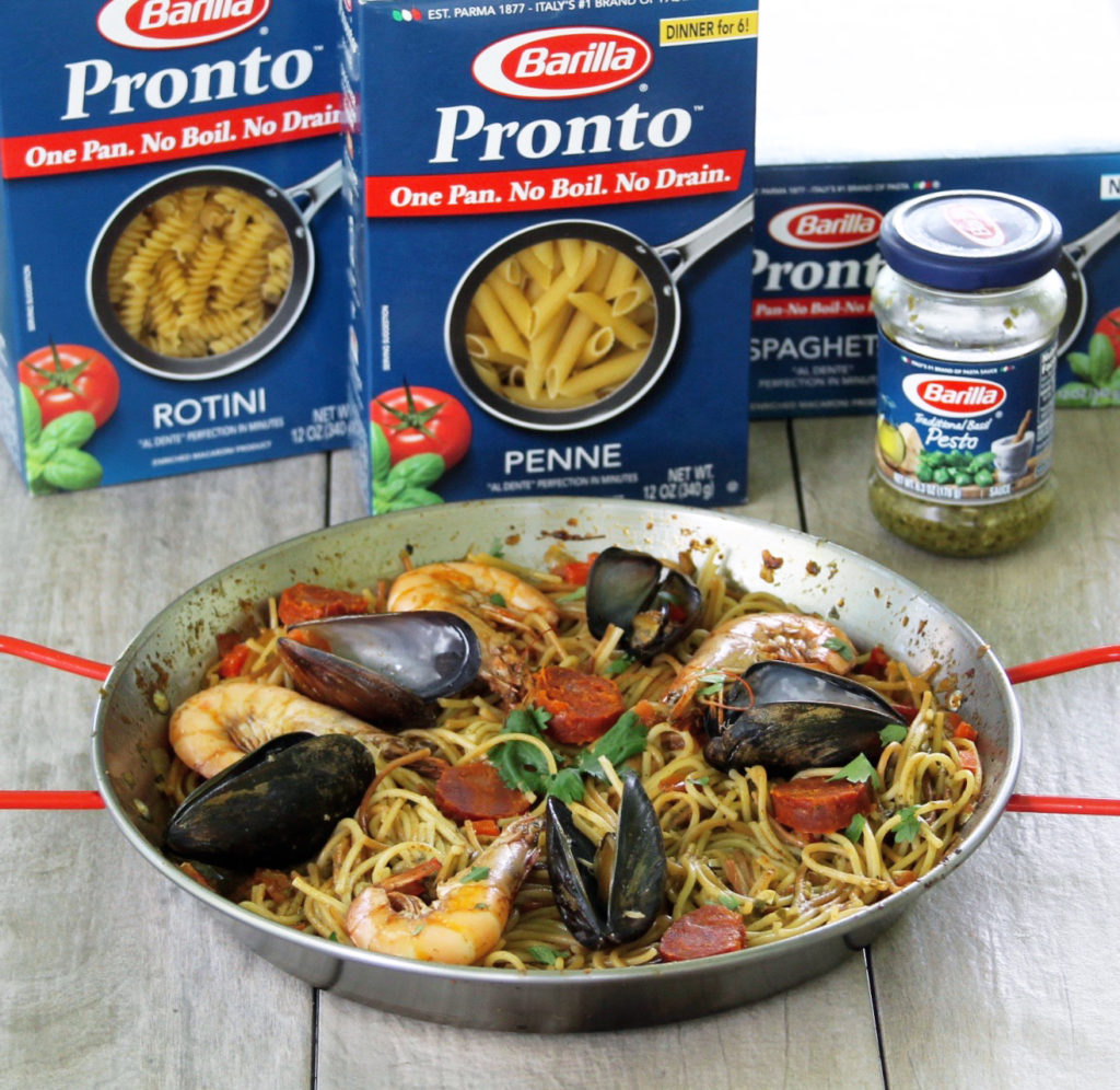 Easy One Pan Spanish Chorizo And Seafood Fideua